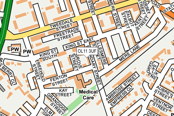 OL11 3UF map - OS OpenMap – Local (Ordnance Survey) OL11 3UF map - OS OpenMap – Local (Ordnance Survey)