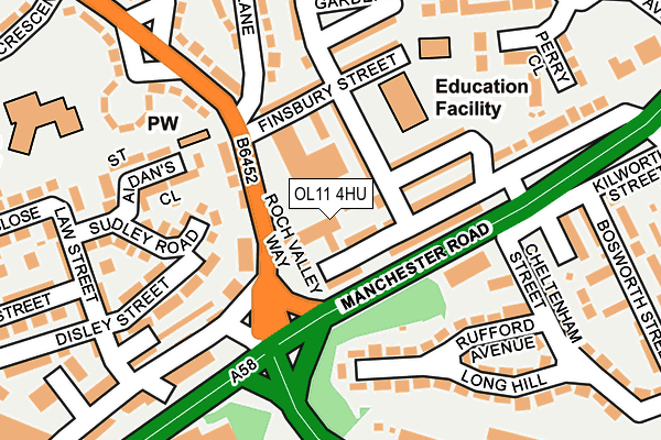 OL11 4HU map - OS OpenMap – Local (Ordnance Survey) OL11 4HU map - OS OpenMap – Local (Ordnance Survey)