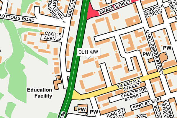 OL11 4JW map - OS OpenMap – Local (Ordnance Survey) OL11 4JW map - OS OpenMap – Local (Ordnance Survey)