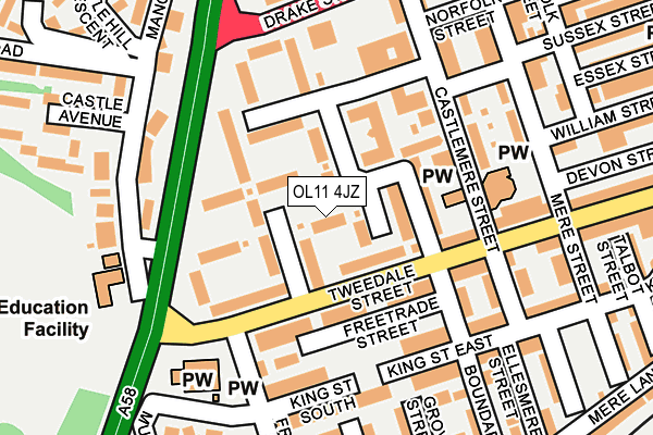 OL11 4JZ map - OS OpenMap – Local (Ordnance Survey) OL11 4JZ map - OS OpenMap – Local (Ordnance Survey)
