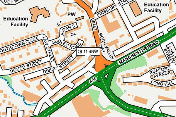 OL11 4NW map - OS OpenMap – Local (Ordnance Survey) OL11 4NW map - OS OpenMap – Local (Ordnance Survey)