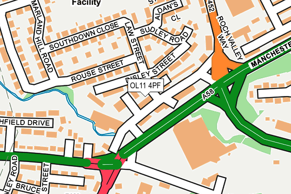 OL11 4PF map - OS OpenMap – Local (Ordnance Survey) OL11 4PF map - OS OpenMap – Local (Ordnance Survey)