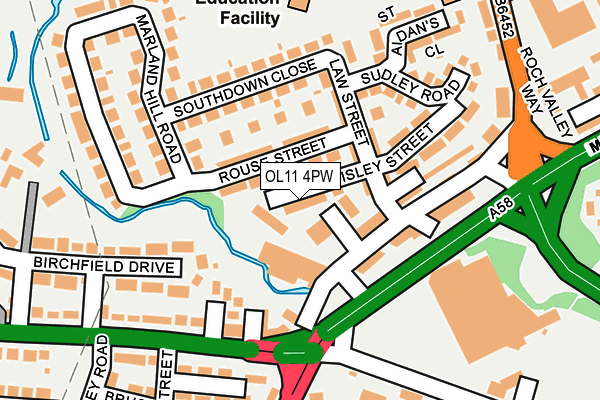 OL11 4PW map - OS OpenMap – Local (Ordnance Survey) OL11 4PW map - OS OpenMap – Local (Ordnance Survey)