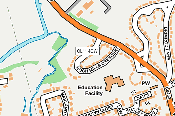 OL11 4QW map - OS OpenMap – Local (Ordnance Survey) OL11 4QW map - OS OpenMap – Local (Ordnance Survey)