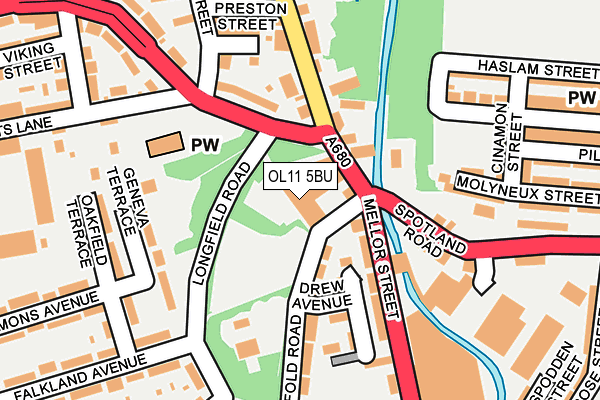 OL11 5BU map - OS OpenMap – Local (Ordnance Survey)