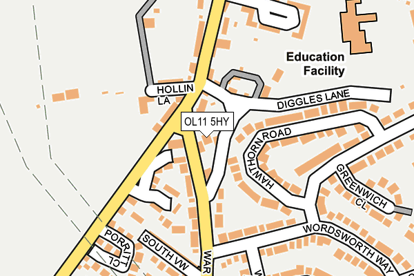 OL11 5HY map - OS OpenMap – Local (Ordnance Survey) OL11 5HY map - OS OpenMap – Local (Ordnance Survey)