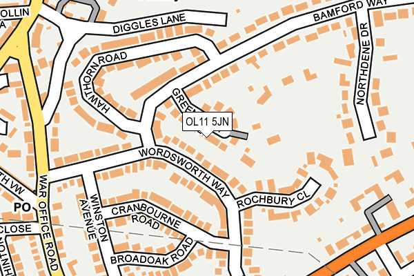 OL11 5JN map - OS OpenMap – Local (Ordnance Survey) OL11 5JN map - OS OpenMap – Local (Ordnance Survey)