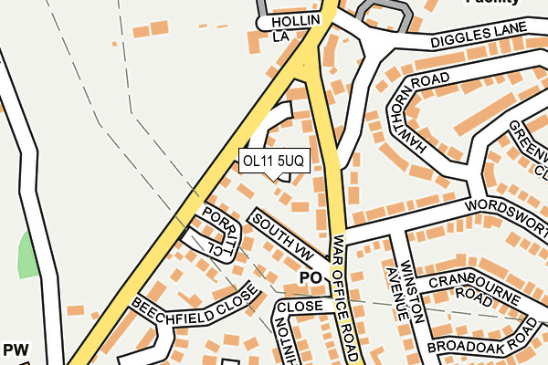 OL11 5UQ map - OS OpenMap – Local (Ordnance Survey) OL11 5UQ map - OS OpenMap – Local (Ordnance Survey)