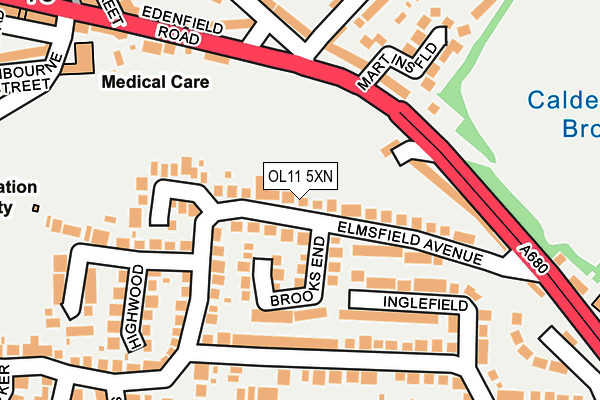 OL11 5XN map - OS OpenMap – Local (Ordnance Survey) OL11 5XN map - OS OpenMap – Local (Ordnance Survey)