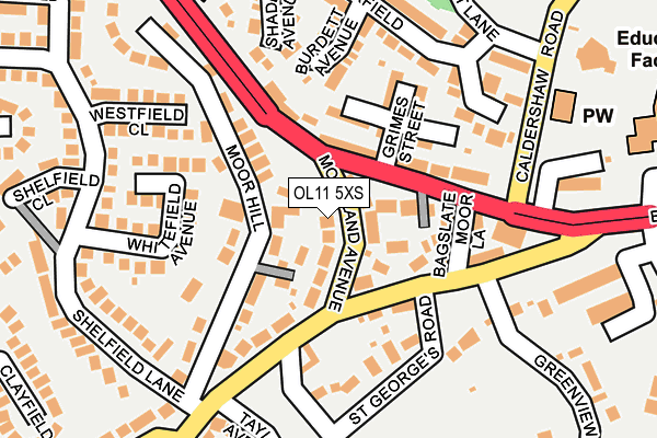 OL11 5XS map - OS OpenMap – Local (Ordnance Survey) OL11 5XS map - OS OpenMap – Local (Ordnance Survey)