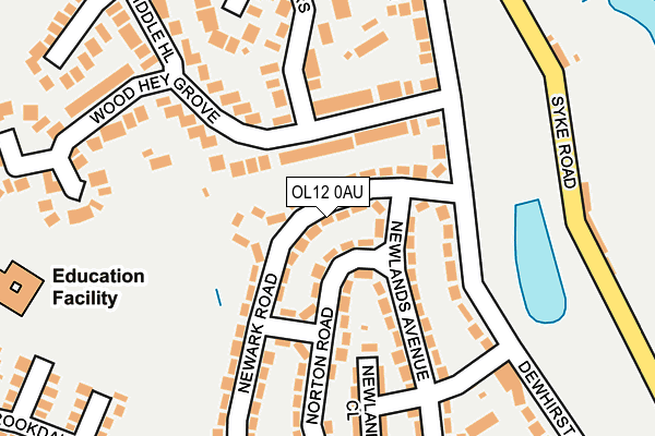 OL12 0AU map - OS OpenMap – Local (Ordnance Survey) OL12 0AU map - OS OpenMap – Local (Ordnance Survey)