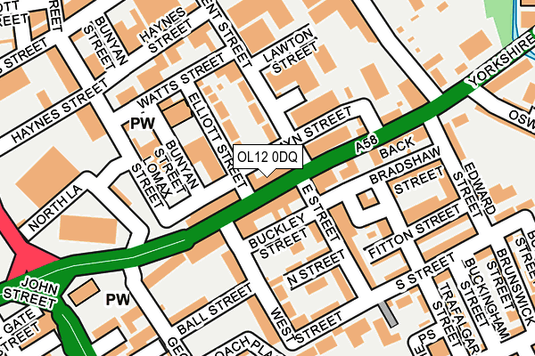 OL12 0DQ map - OS OpenMap – Local (Ordnance Survey) OL12 0DQ map - OS OpenMap – Local (Ordnance Survey)