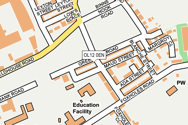 OL12 0EN map - OS OpenMap – Local (Ordnance Survey) OL12 0EN map - OS OpenMap – Local (Ordnance Survey)