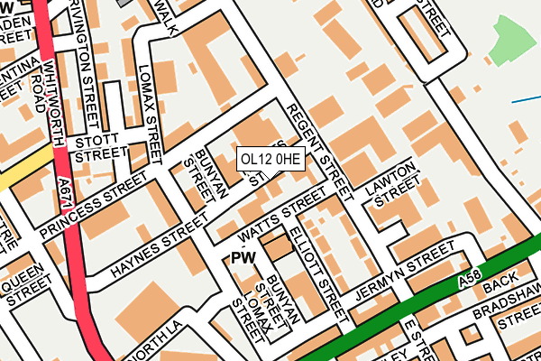 OL12 0HE map - OS OpenMap – Local (Ordnance Survey) OL12 0HE map - OS OpenMap – Local (Ordnance Survey)