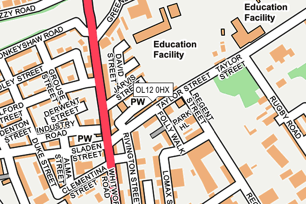 OL12 0HX map - OS OpenMap – Local (Ordnance Survey) OL12 0HX map - OS OpenMap – Local (Ordnance Survey)