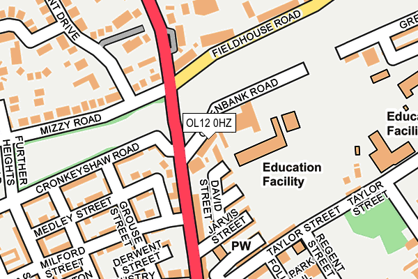 OL12 0HZ map - OS OpenMap – Local (Ordnance Survey) OL12 0HZ map - OS OpenMap – Local (Ordnance Survey)