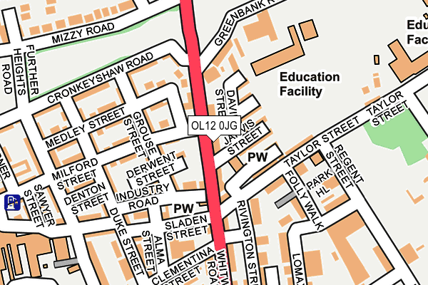 OL12 0JG map - OS OpenMap – Local (Ordnance Survey) OL12 0JG map - OS OpenMap – Local (Ordnance Survey)
