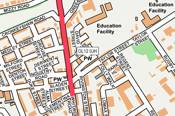 OL12 0JH map - OS OpenMap – Local (Ordnance Survey) OL12 0JH map - OS OpenMap – Local (Ordnance Survey)