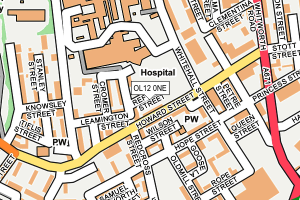 OL12 0NE map - OS OpenMap – Local (Ordnance Survey) OL12 0NE map - OS OpenMap – Local (Ordnance Survey)