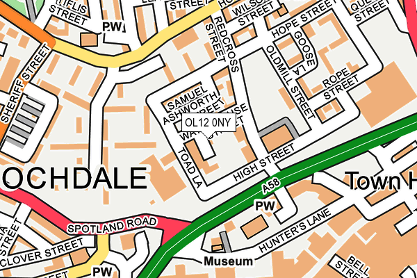 OL12 0NY map - OS OpenMap – Local (Ordnance Survey) OL12 0NY map - OS OpenMap – Local (Ordnance Survey)