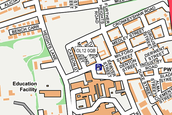 OL12 0QB map - OS OpenMap – Local (Ordnance Survey) OL12 0QB map - OS OpenMap – Local (Ordnance Survey)