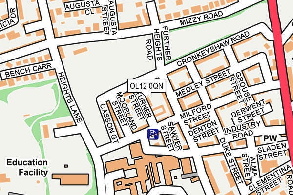 OL12 0QN map - OS OpenMap – Local (Ordnance Survey) OL12 0QN map - OS OpenMap – Local (Ordnance Survey)