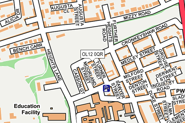 OL12 0QR map - OS OpenMap – Local (Ordnance Survey) OL12 0QR map - OS OpenMap – Local (Ordnance Survey)