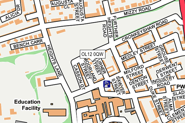 OL12 0QW map - OS OpenMap – Local (Ordnance Survey) OL12 0QW map - OS OpenMap – Local (Ordnance Survey)