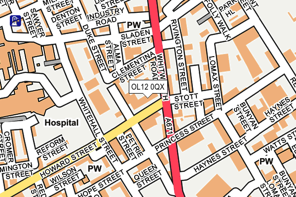 OL12 0QX map - OS OpenMap – Local (Ordnance Survey) OL12 0QX map - OS OpenMap – Local (Ordnance Survey)