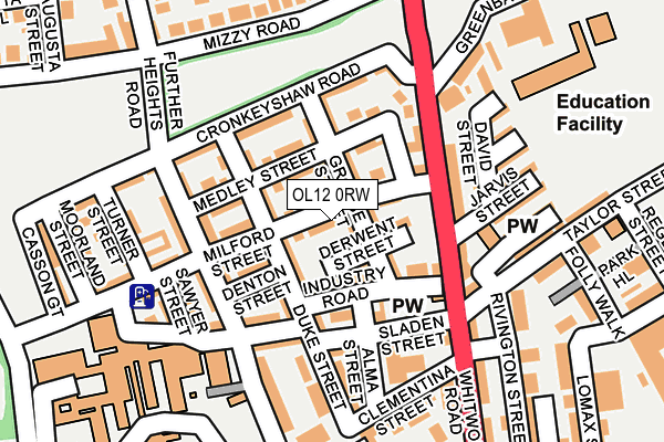 OL12 0RW map - OS OpenMap – Local (Ordnance Survey) OL12 0RW map - OS OpenMap – Local (Ordnance Survey)