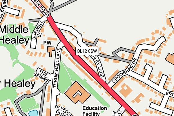OL12 0SW map - OS OpenMap – Local (Ordnance Survey)