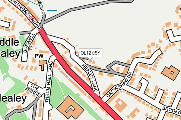OL12 0SY map - OS OpenMap – Local (Ordnance Survey) OL12 0SY map - OS OpenMap – Local (Ordnance Survey)