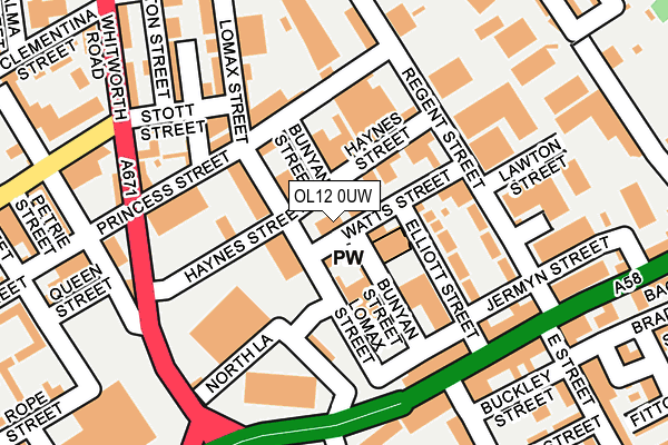 OL12 0UW map - OS OpenMap – Local (Ordnance Survey) OL12 0UW map - OS OpenMap – Local (Ordnance Survey)