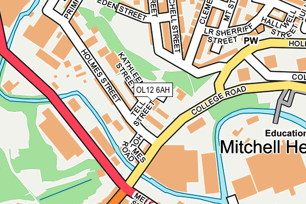 OL12 6AH map - OS OpenMap – Local (Ordnance Survey) OL12 6AH map - OS OpenMap – Local (Ordnance Survey)