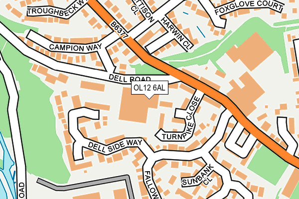 OL12 6AL map - OS OpenMap – Local (Ordnance Survey) OL12 6AL map - OS OpenMap – Local (Ordnance Survey)