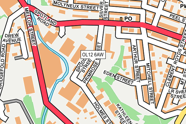 OL12 6AW map - OS OpenMap – Local (Ordnance Survey) OL12 6AW map - OS OpenMap – Local (Ordnance Survey)