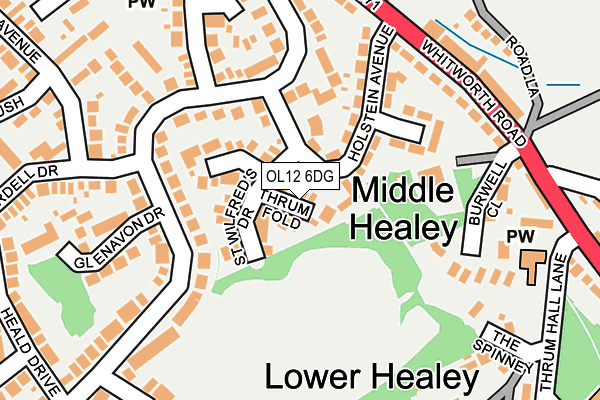 OL12 6DG map - OS OpenMap – Local (Ordnance Survey) OL12 6DG map - OS OpenMap – Local (Ordnance Survey)