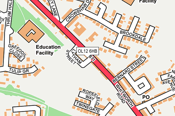 OL12 6HB map - OS OpenMap – Local (Ordnance Survey)