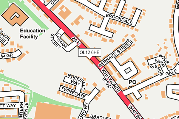 OL12 6HE map - OS OpenMap – Local (Ordnance Survey) OL12 6HE map - OS OpenMap – Local (Ordnance Survey)