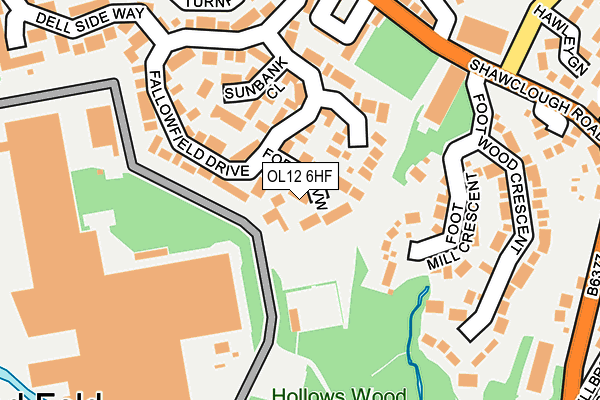 OL12 6HF map - OS OpenMap – Local (Ordnance Survey) OL12 6HF map - OS OpenMap – Local (Ordnance Survey)