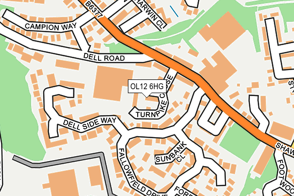 OL12 6HG map - OS OpenMap – Local (Ordnance Survey) OL12 6HG map - OS OpenMap – Local (Ordnance Survey)