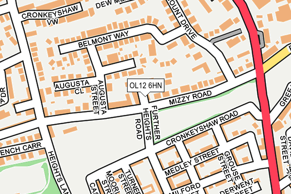 OL12 6HN map - OS OpenMap – Local (Ordnance Survey) OL12 6HN map - OS OpenMap – Local (Ordnance Survey)