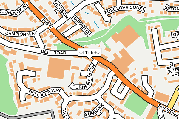 OL12 6HQ map - OS OpenMap – Local (Ordnance Survey) OL12 6HQ map - OS OpenMap – Local (Ordnance Survey)
