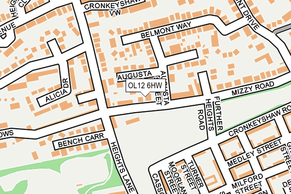 OL12 6HW map - OS OpenMap – Local (Ordnance Survey) OL12 6HW map - OS OpenMap – Local (Ordnance Survey)