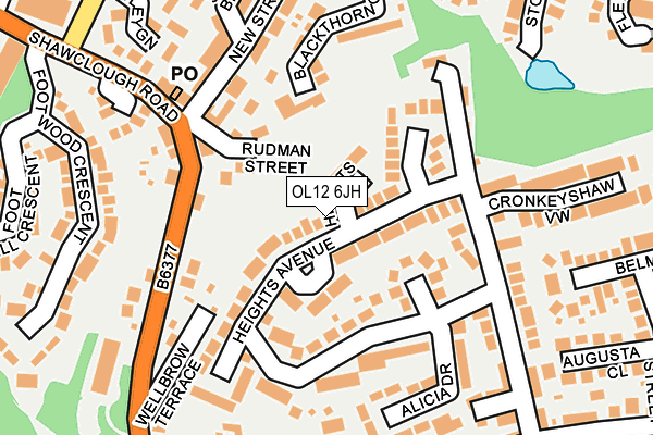 OL12 6JH map - OS OpenMap – Local (Ordnance Survey) OL12 6JH map - OS OpenMap – Local (Ordnance Survey)