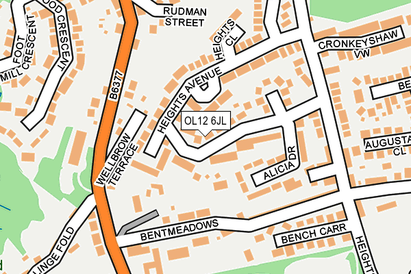 OL12 6JL map - OS OpenMap – Local (Ordnance Survey) OL12 6JL map - OS OpenMap – Local (Ordnance Survey)
