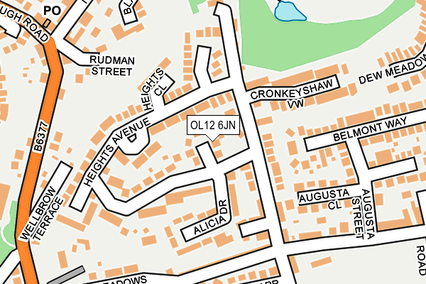 OL12 6JN map - OS OpenMap – Local (Ordnance Survey) OL12 6JN map - OS OpenMap – Local (Ordnance Survey)