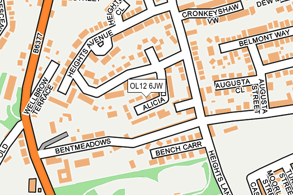 OL12 6JW map - OS OpenMap – Local (Ordnance Survey) OL12 6JW map - OS OpenMap – Local (Ordnance Survey)