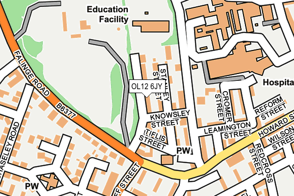 OL12 6JY map - OS OpenMap – Local (Ordnance Survey) OL12 6JY map - OS OpenMap – Local (Ordnance Survey)