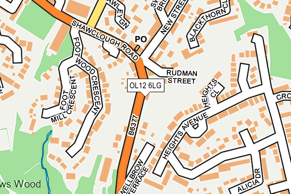 OL12 6LG map - OS OpenMap – Local (Ordnance Survey) OL12 6LG map - OS OpenMap – Local (Ordnance Survey)